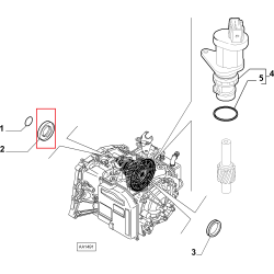 Vue bague d'étanchéité Différentiel coté droit boite automatique AL4 DP0 7703087210