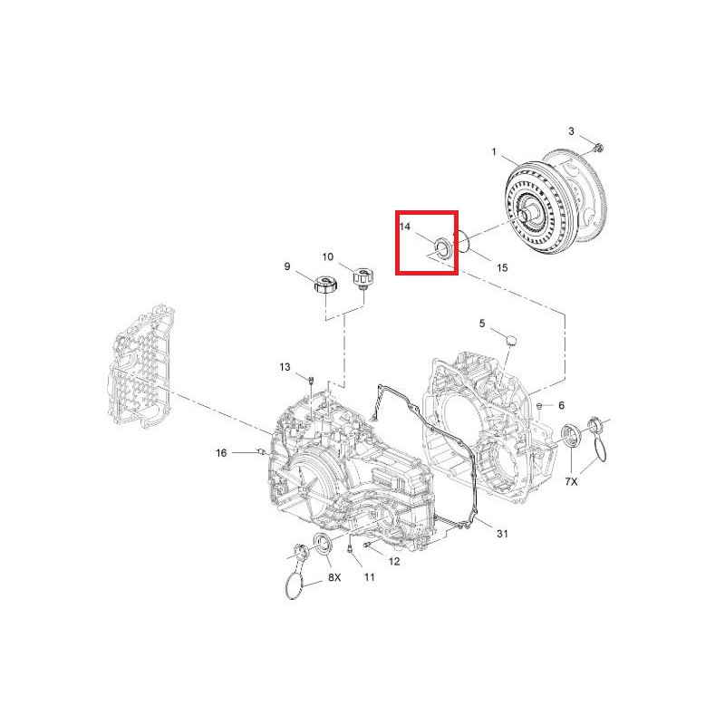 Joint d'étanchéité pompe à huile pour boite automatique 6T30 / 6T40 / 6T45 / 6T50  GENERATION 1 ET 2