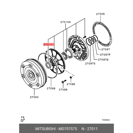 Joint d'étanchéité pompe à huile pour boite automatique MITSUBISHI V5A51