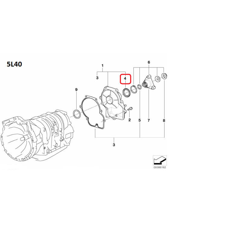 Bague d'étanchéité Arbre de sortie pour boite automatique 5L40E
