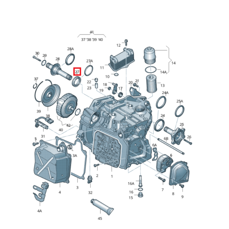 Joint Spy droit-  boite automatique DSG6 02E 0D9 2WD - 02T409189C