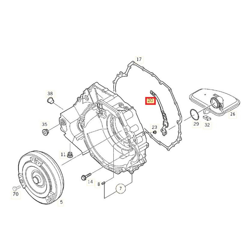 Joint Métal Pompe à huile ZF4HP20 MERCEDES / ALFA / FIAT