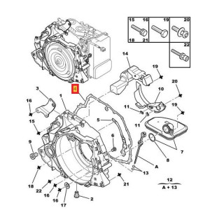 Joint d'étanchéité carter aluminium 4HP20 POUR Peugeot et Citroën 2209 38