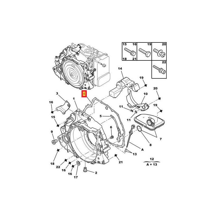 Joint d'étanchéité carter aluminium 4HP20 POUR Peugeot et Citroën 2209 38