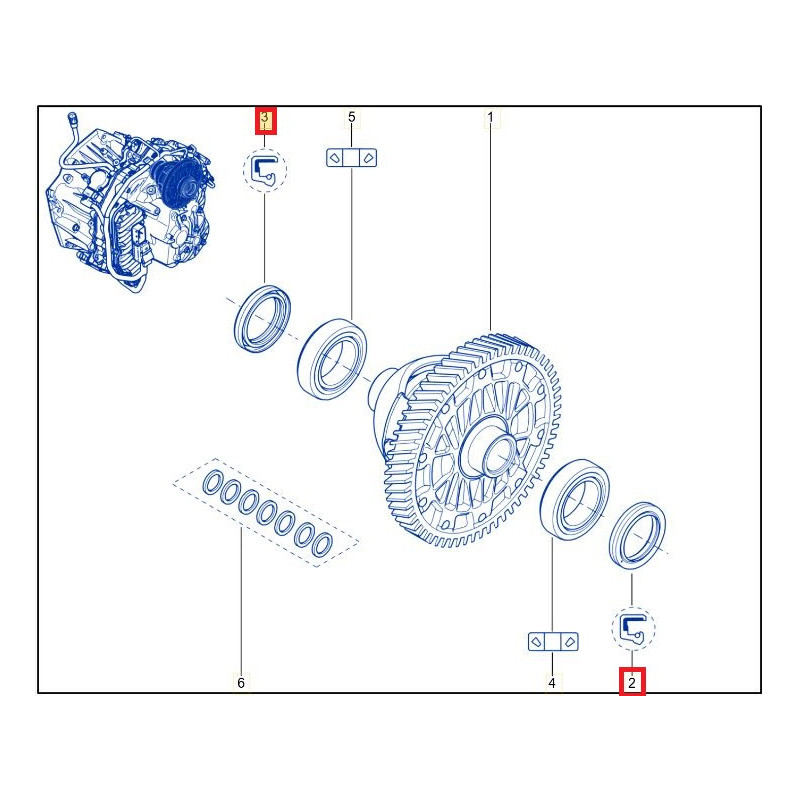 Joint Spy Différentiel boite automatique DC4 DPS6 6DCT250 7DCT300 Renault/Ford 383427234R