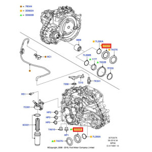 Bague d'étanchéité Différentiel, 6DCT450 MPS6 DSG FORD VOLVO