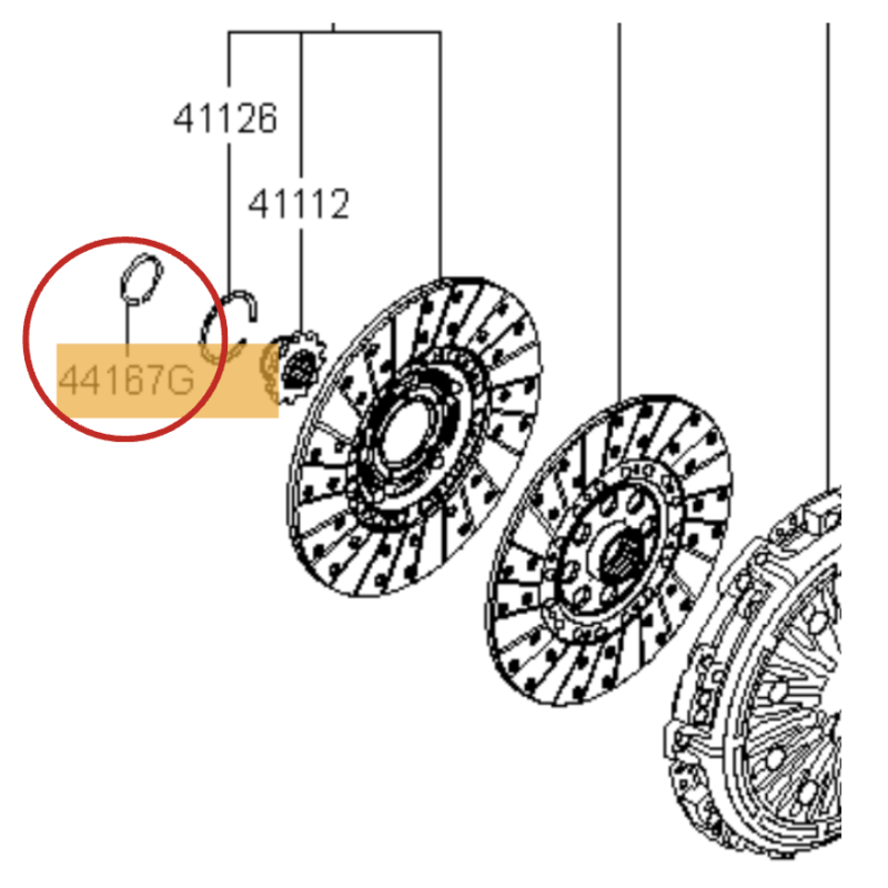 Circlip – boîte automatique D7UF1 Hyundai / Kia