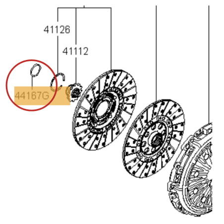 Circlip – boîte automatique D7UF1 Hyundai / Kia